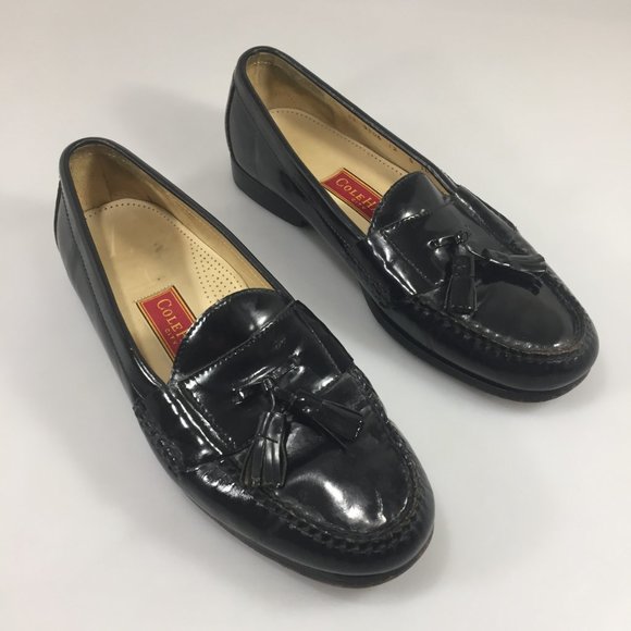Cole Haan City Mens 12D Black Patent Leather Tassel Loafers 3506 main image 7